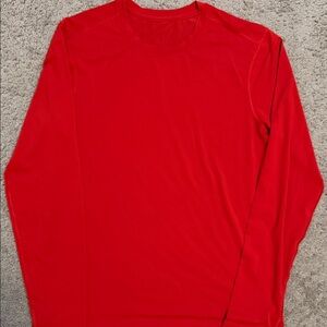 Lululemon Men’s Long Sleeve T-Shirt Tech Material - Red Size Medium